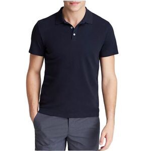 Theory Boyd Census Solid Piqué Polo Slim Fit Navy Small